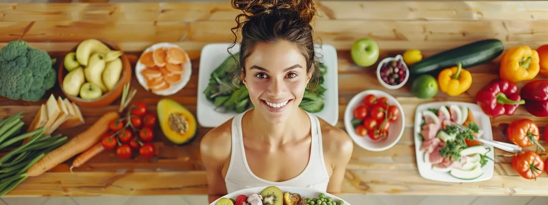 woman with healthy food
